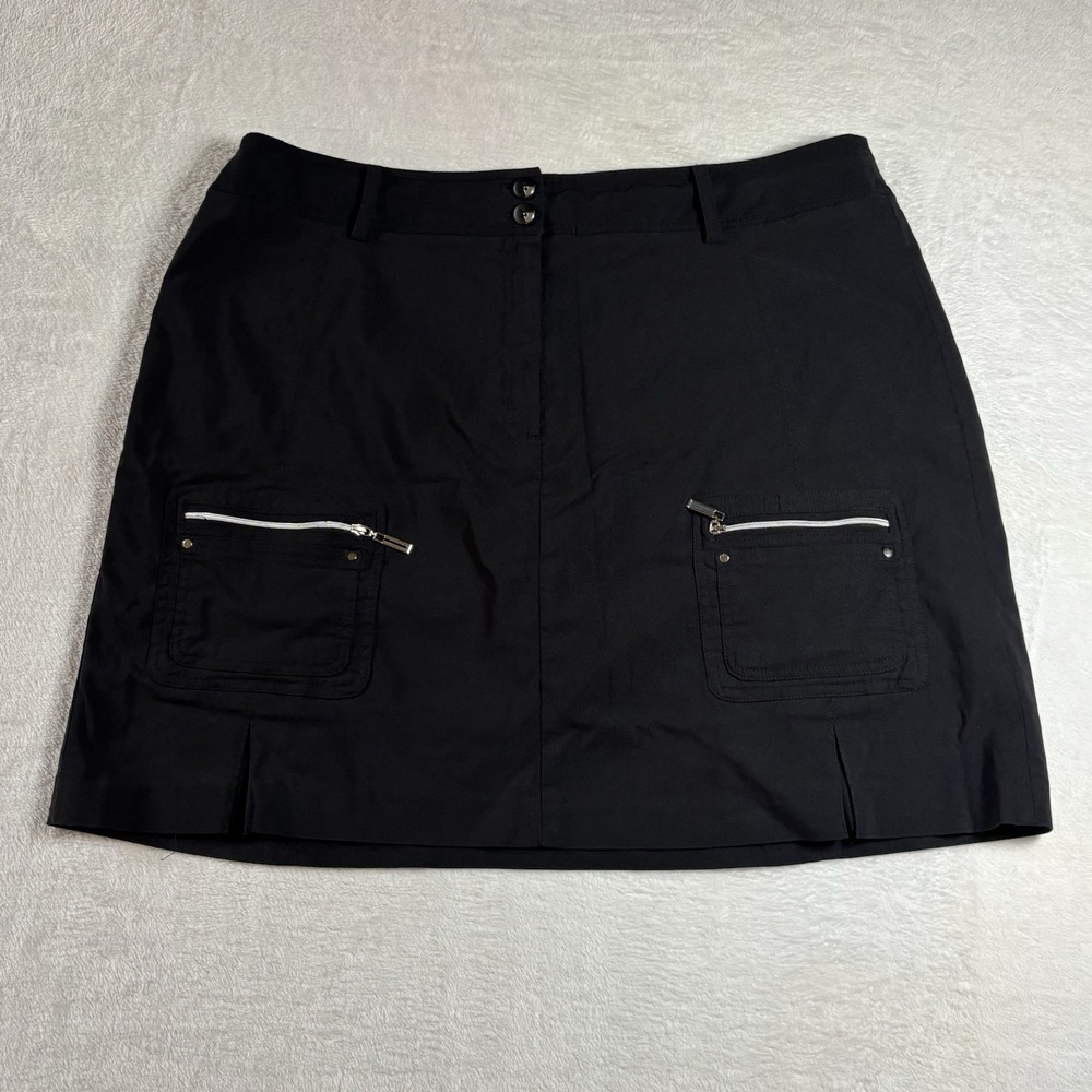 jamie sadock Women's Size 16 Black Athletic Skort Zippered Pocket Pleated Detail
